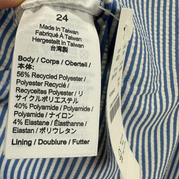 J.Crew Ruched One Shoulder One Piece Striped Swimsuit Plus Size US 24 NWT - Picture 6 of 12